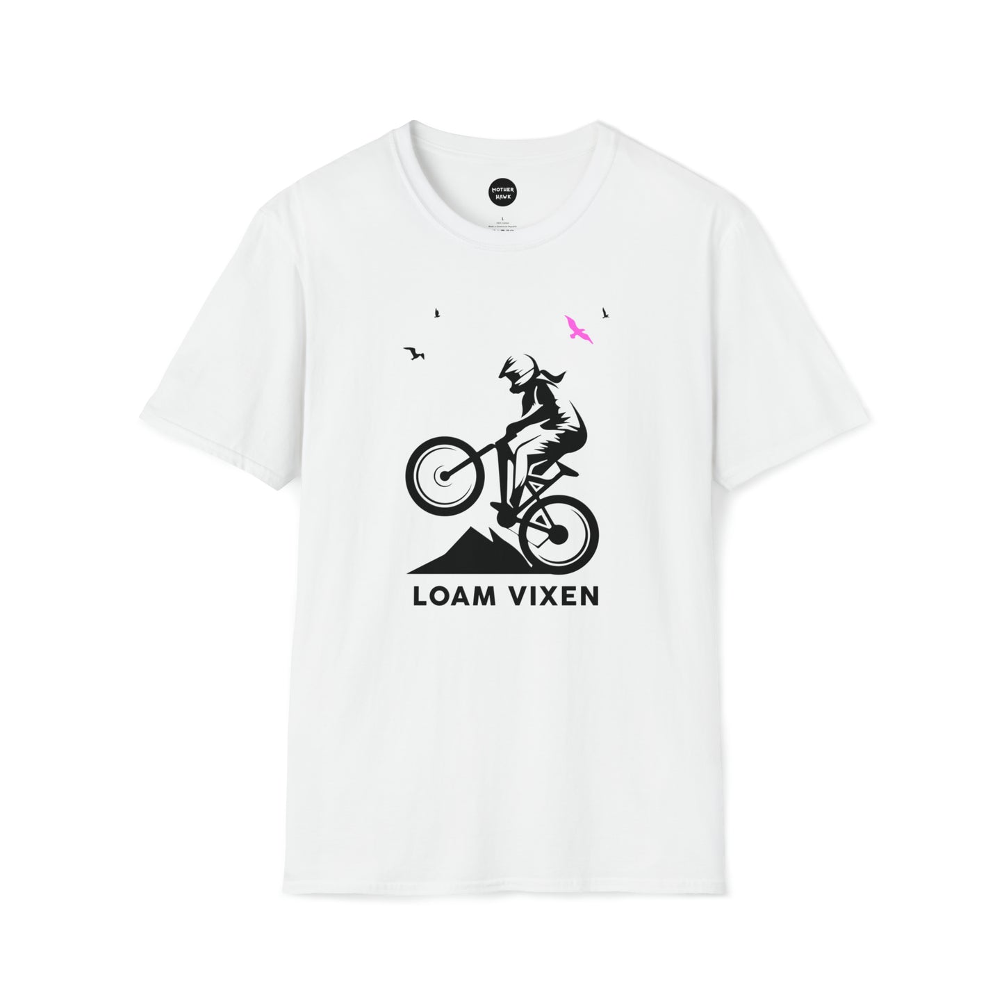 Loam Vixen Unisex Softstyle T-Shirt (black and pink)