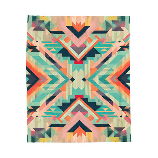 Mayan Pastel Velveteen Plush Blanket