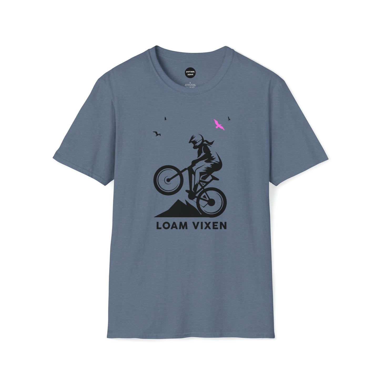 Loam Vixen Unisex Softstyle T-Shirt (black and pink)