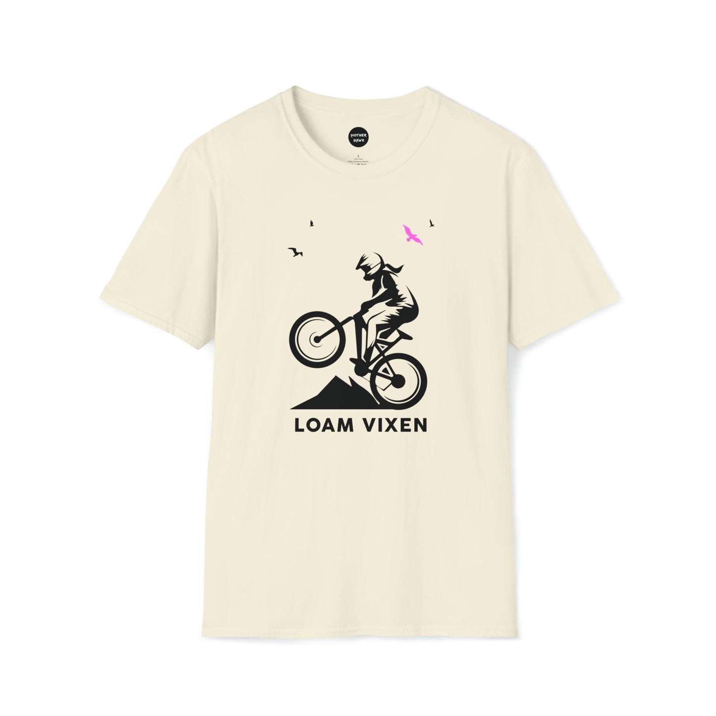 Loam Vixen Unisex Softstyle T-Shirt (black and pink)