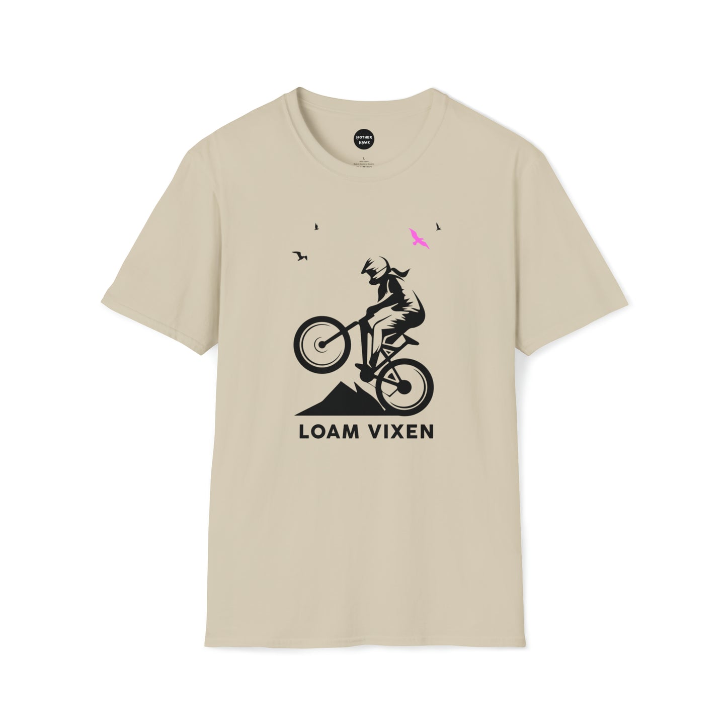 Loam Vixen Unisex Softstyle T-Shirt (black and pink)