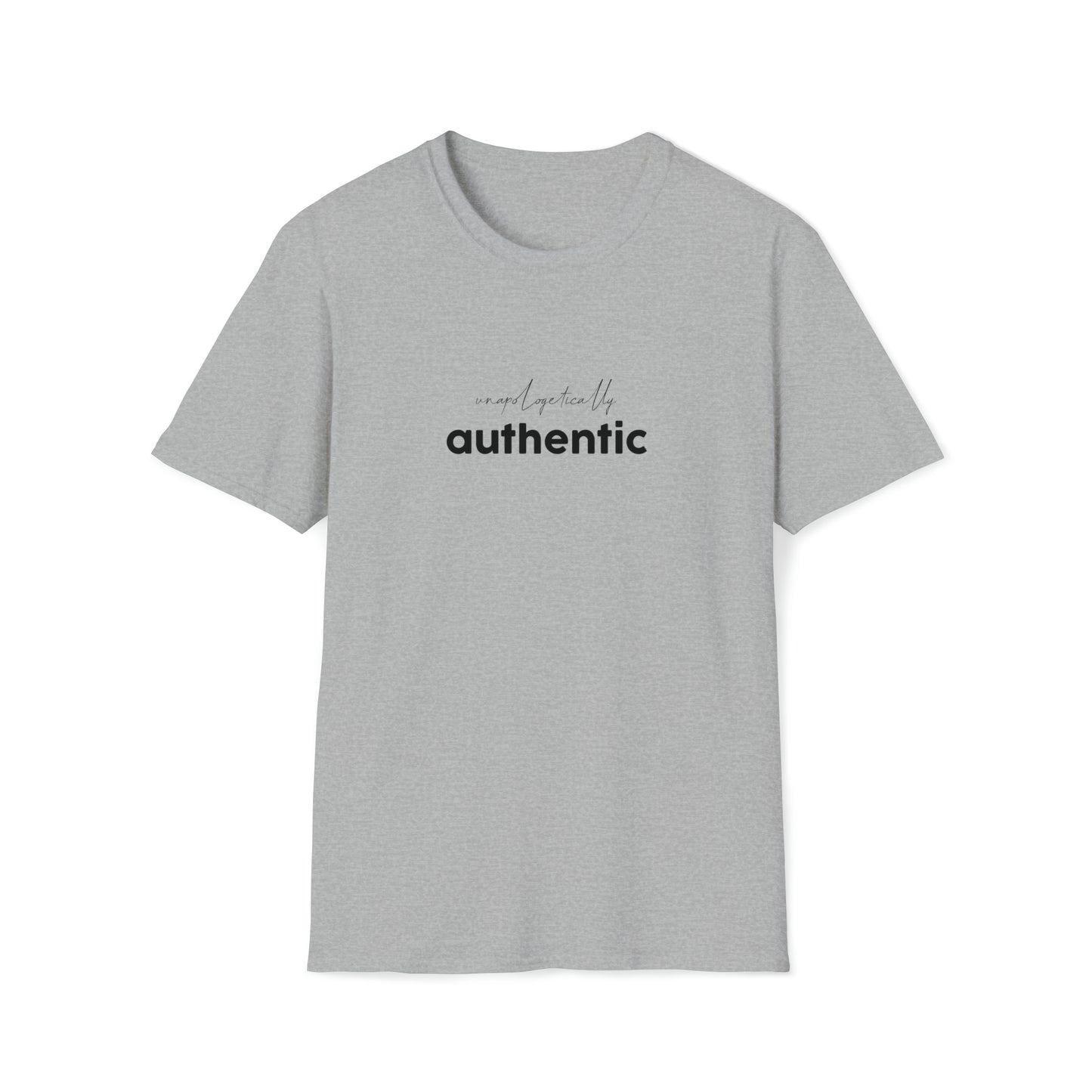 Unapologetically Authentic black Unisex Softstyle T-Shirt